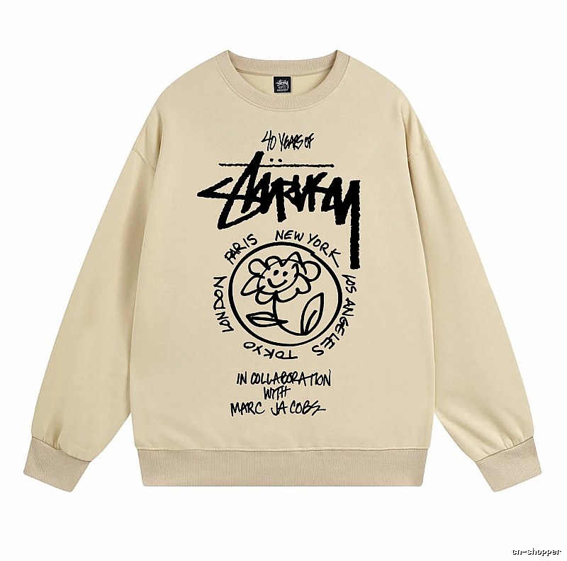 Stussy Beige Style 539 Graphic SweatShirt Travel Pack