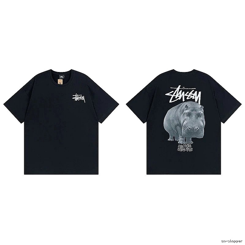 Stussy Black Spider Graphic T-Shirt Match Day Logo