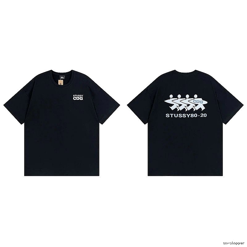 Stussy Black Spider Graphic T-Shirt Modern Fit Logo