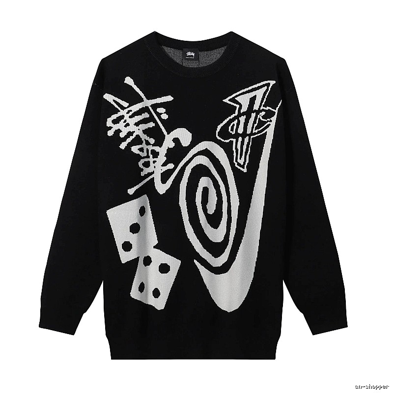 Stussy Black Swirl Graphic SweatShirt Commuter Look