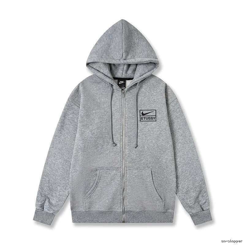 Stussy co-branded grey hoodie