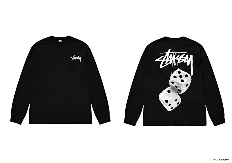 Stussy dice print style black long-sleeve