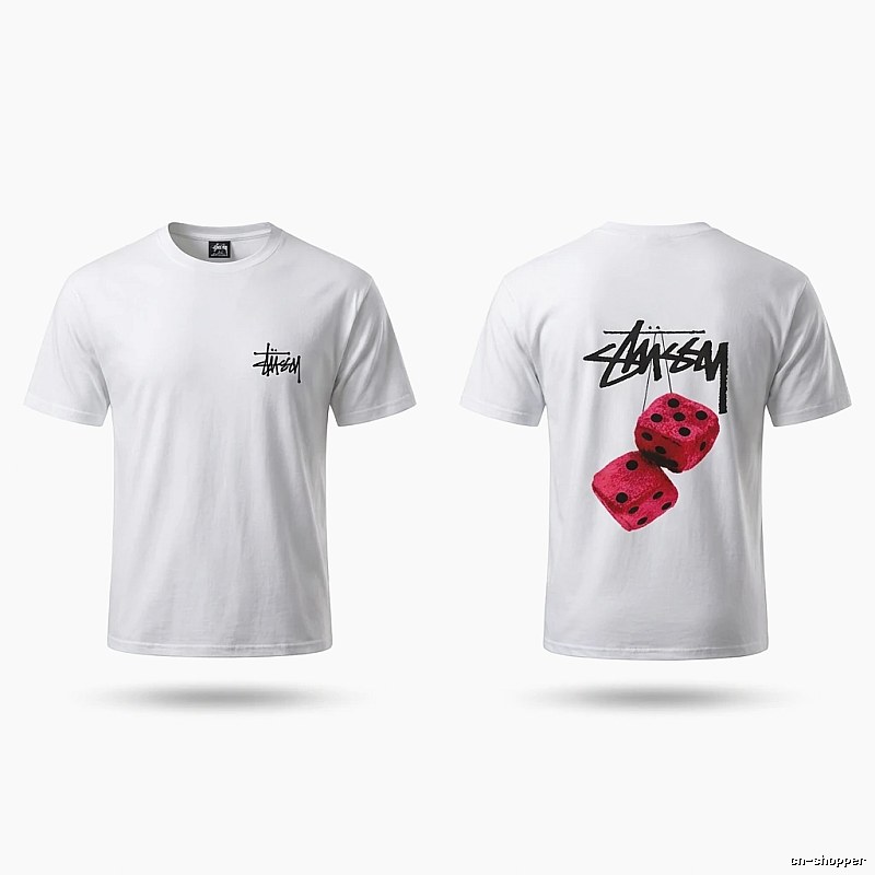 Stussy Dice Print White T-shirt