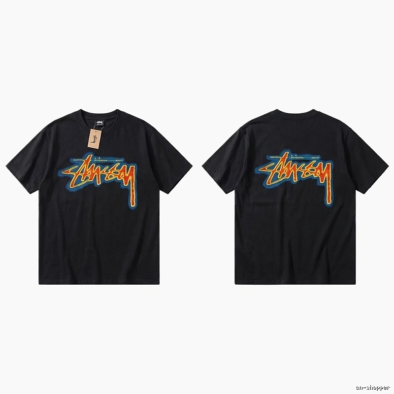 Stussy graffiti-style black T-shirt