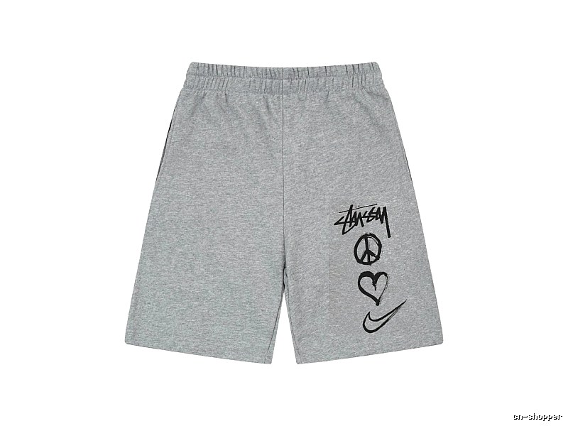 Stussy graffiti-style gray shorts