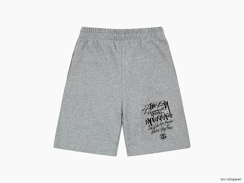 Stussy graffiti-style grey shorts
