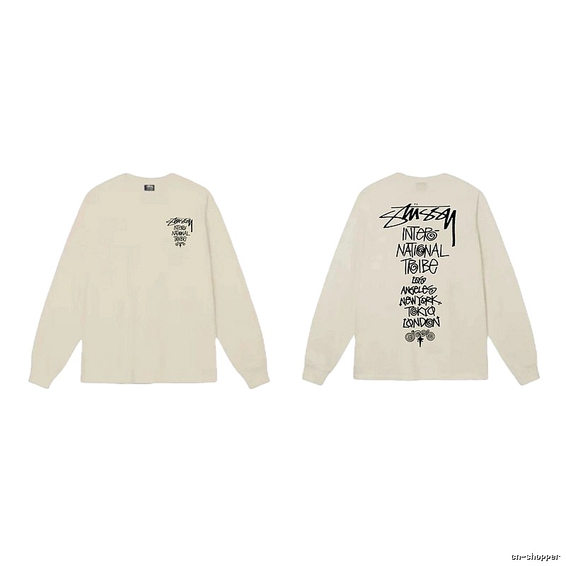 Stussy graffiti-style off-white long-sleeve