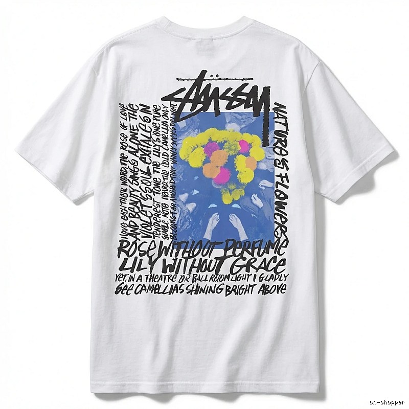Stussy graffiti-style white T-shirt