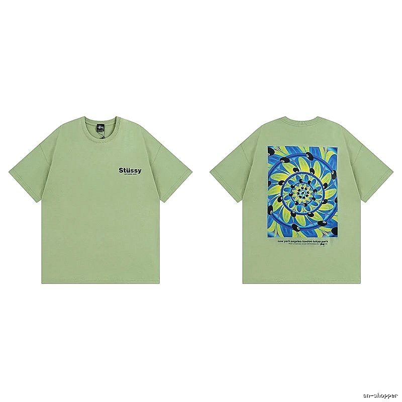 Stussy Green Spider Graphic T-Shirt Outdoor Days Logo