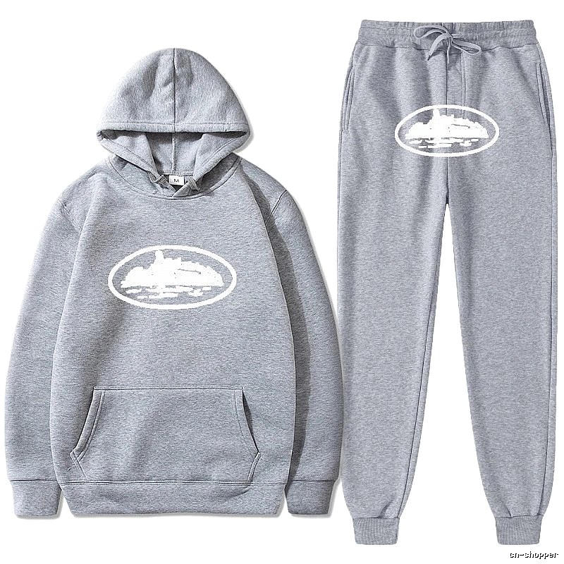 Stussy Light Gray Tracksuit Set Layered Outfit Logo