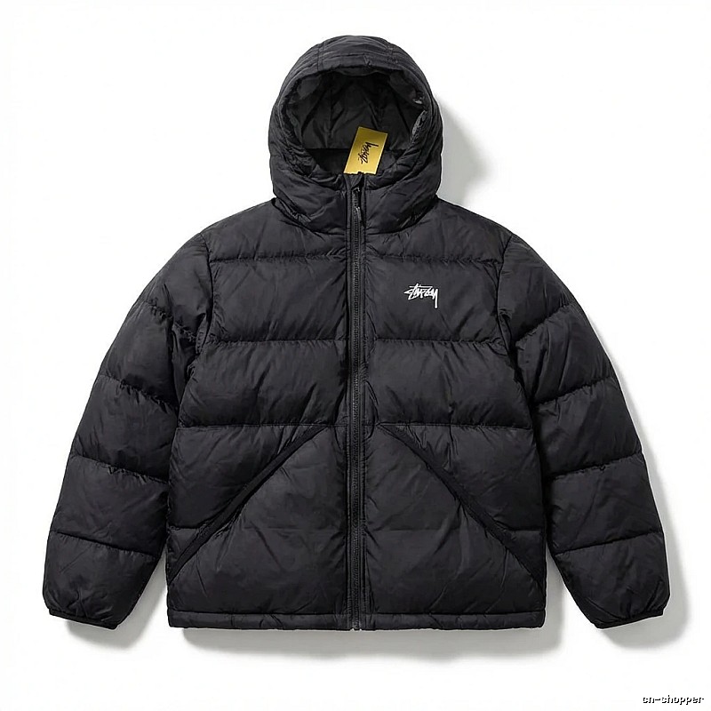 Stussy trendy and cool black down jacket