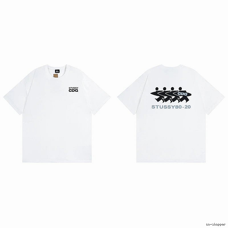 Stussy White Spider Graphic T-Shirt Clean Colorway Logo