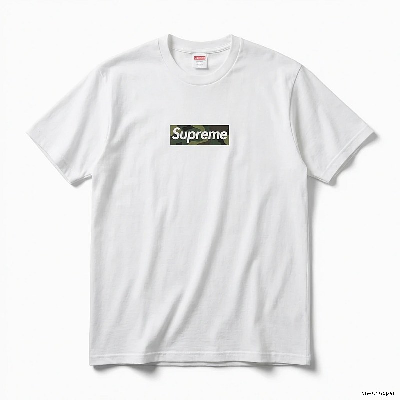 Supreme Camouflage Simple White T-shirt