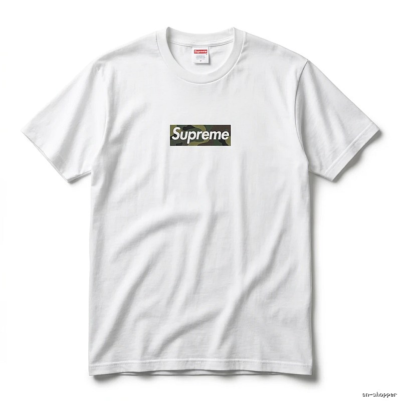 Supreme camouflage-style white T-shirt