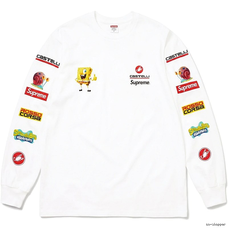 Supreme cartoon trendy white sweatshirt