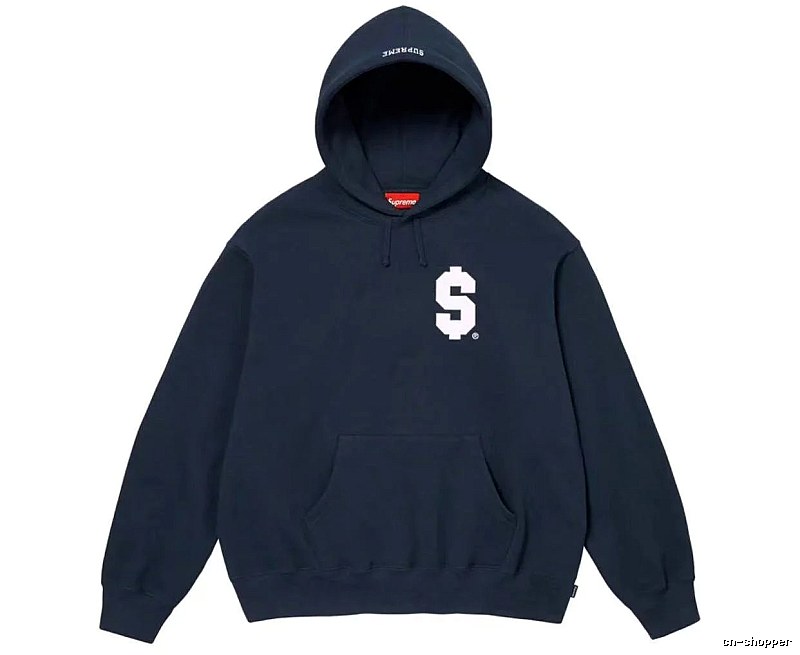 Supreme Daily Logo hoodie Gray Red Oversized with Visual Detail