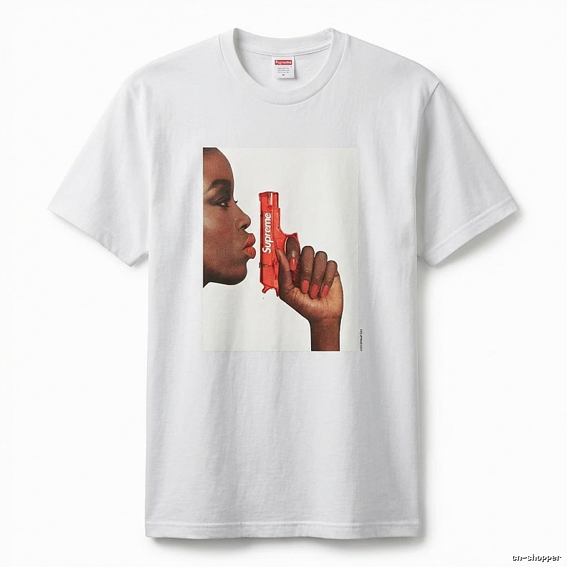 Supreme Pistol Print White T-shirt