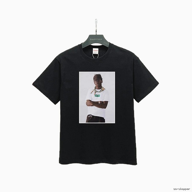Supreme Portrait Print Street Style Black T-Shirt