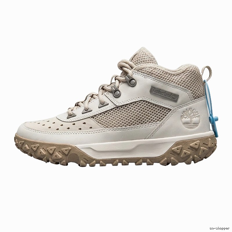 Timberland outdoor-style gray and white sports shoes