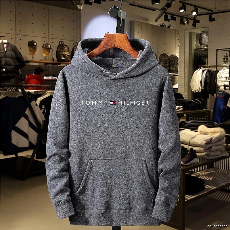 Tommy Hilfiger Dark Gray Logo Hoodie Weekend Wear