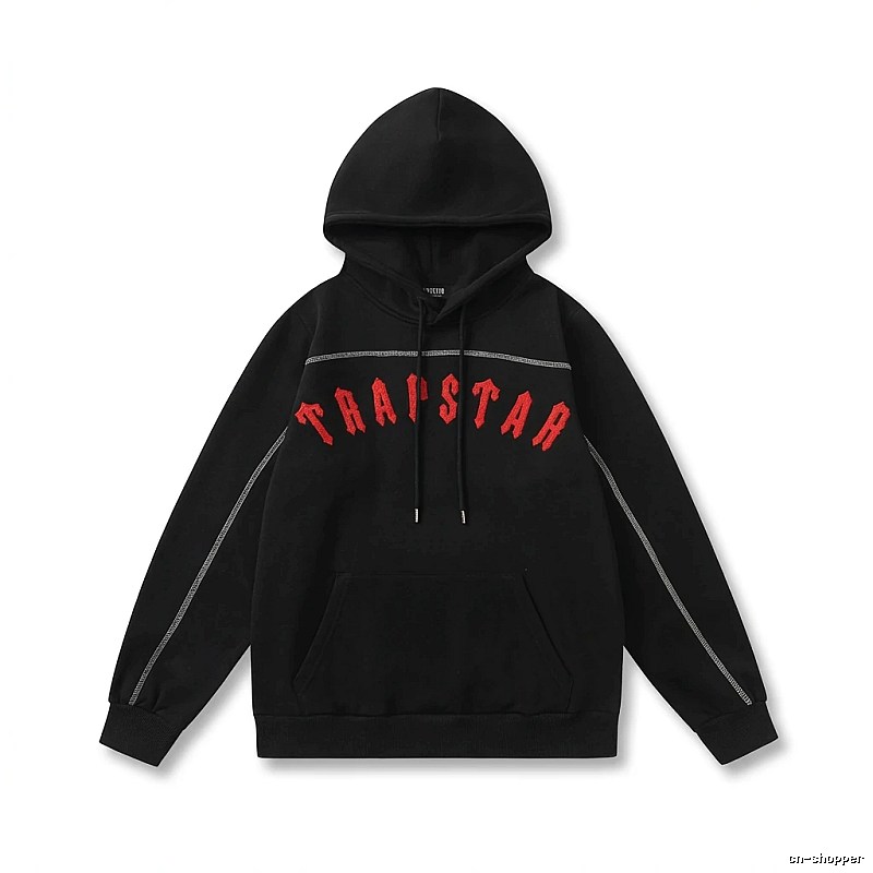 Trapstar Letter Style Black Hoodie
