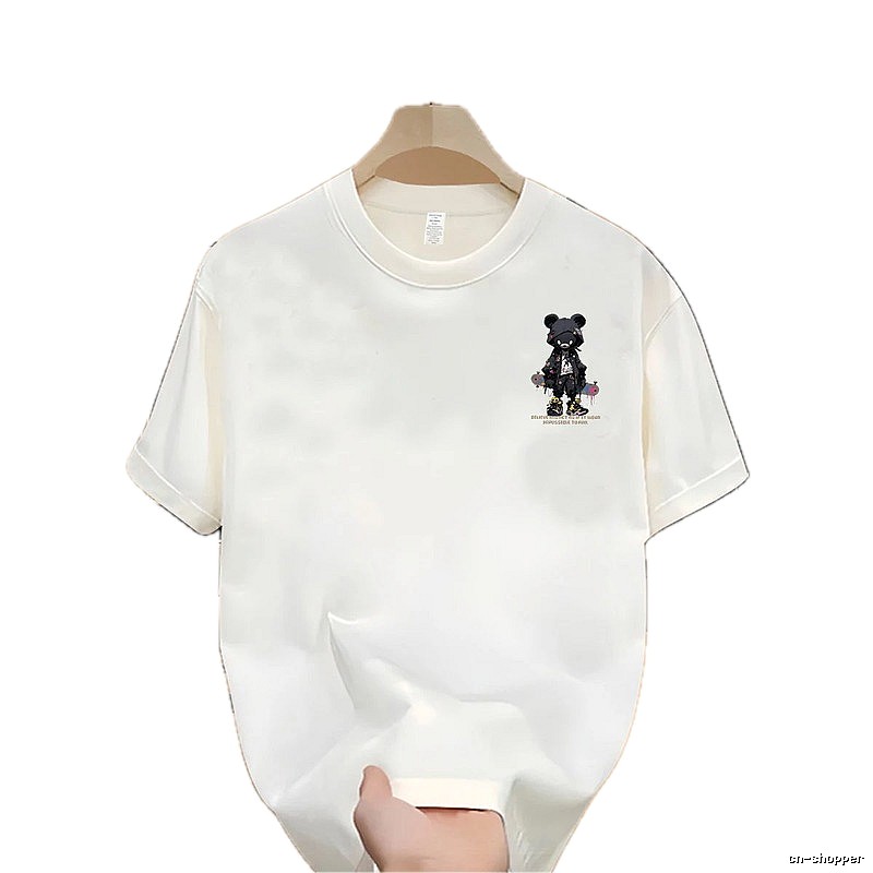 Trendy Brand Violent Bear Street Style Off-white Short Sleeve T-shirt