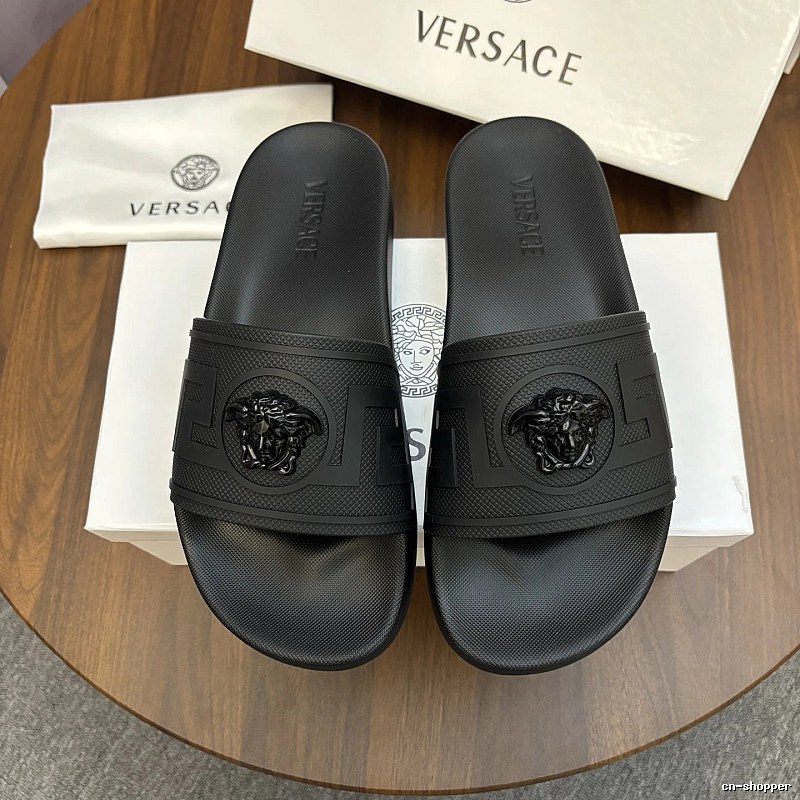 Versace Medusa Luxury Style Black Slides