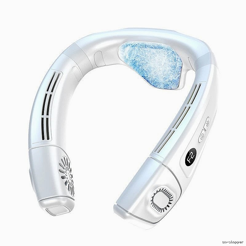Wearable Airflow Semiconductor Neck Cooling Fan 5200m White Semiconductor Cooling Premium Gift Box