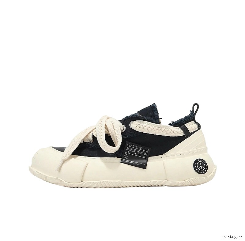 Xvessel Vulcanized Retro Style Black and White Shoes